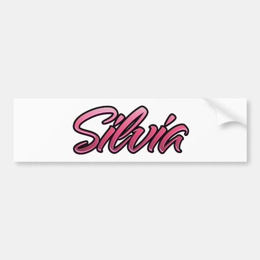Silvia faded roze Aufkleber-Sticker Bumpersticker (Voorkant)
