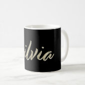 Silvia white gold Handwriting Tasse Kaffeetasse Koffiemok (Voorkant rechts)