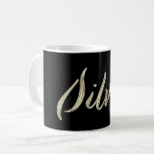 Silvia white gold Handwriting Tasse Kaffeetasse Koffiemok (Voorkant links)