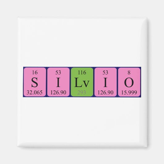 Silvio periodieke table name magnet (Voorkant)