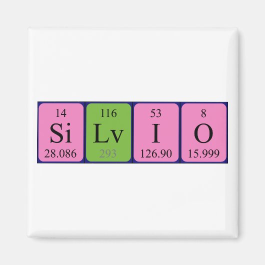 Silvio periodieke table name magnet (Voorkant)