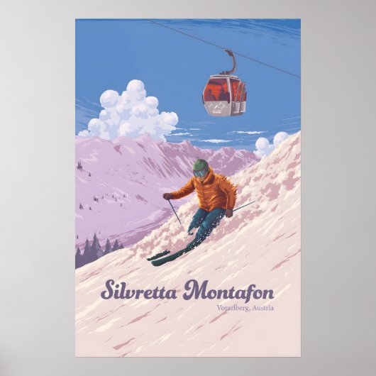 Silvretta Montafon Skigebied Reisposter Poster (Voorkant)