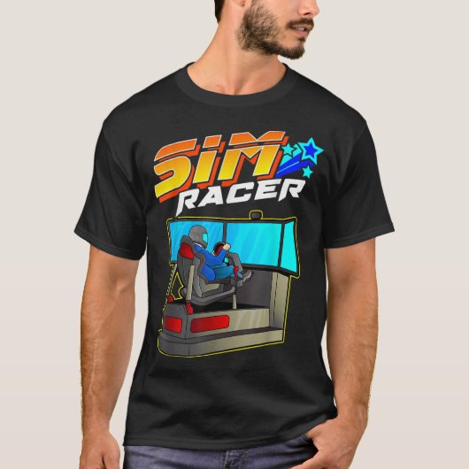 Sim Racer - Auto Racing en Rijden Simulator Motie T-shirt (Voorkant)