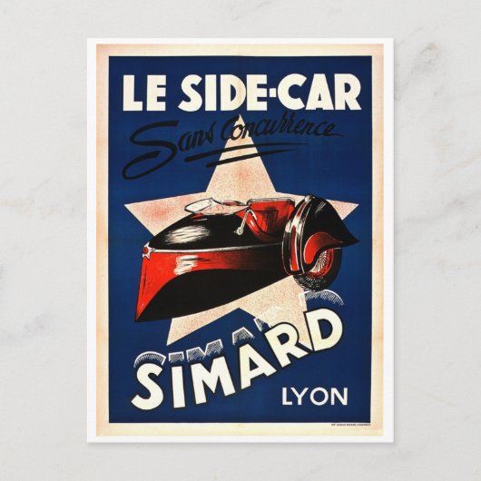 Simard - Le Side Car Briefkaart (Voorkant)