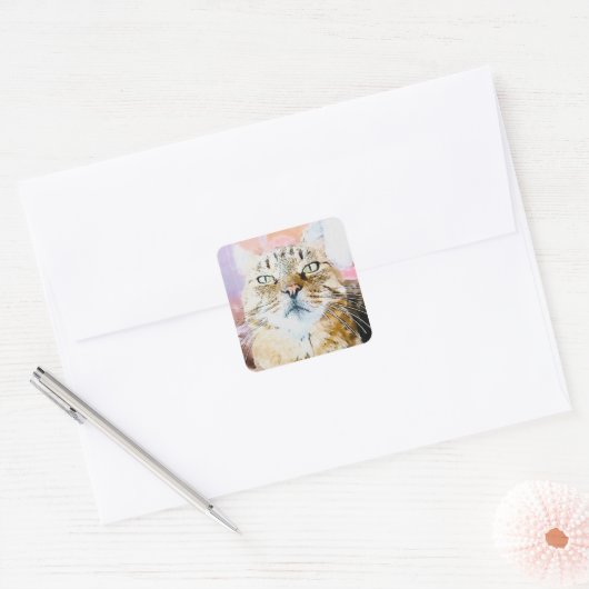 Simba the Striped King Vierkante Sticker (Envelop)