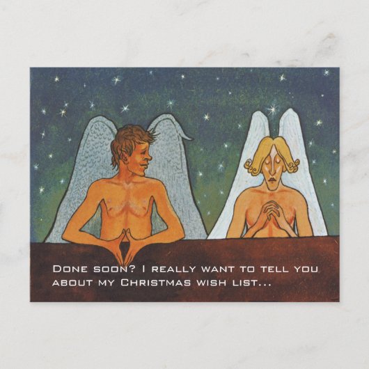 Simberg Two grappige engelen CC0613-kerstBriefkaar Feestdagenkaart (Voorkant)