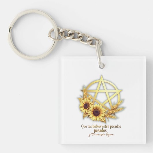 Símbolo sagrado de Abundancia y Prosperidad Sleutelhanger (voorkant)