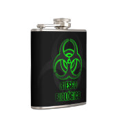 Símbolo Verde Brillante de Riesgo Biológico Heupfles (Rechts)