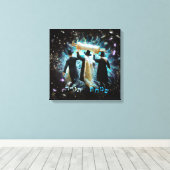 Simchat Torah Dansend met Scroll Canvas Art Print (Insitu (Houten vloer))