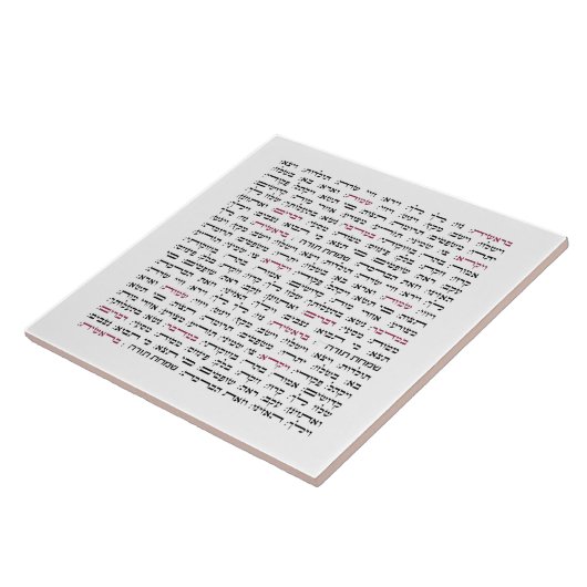 Simchat Torah - Hebreeuwse Parshiot Cyclus joods Tegeltje (Zijkant)