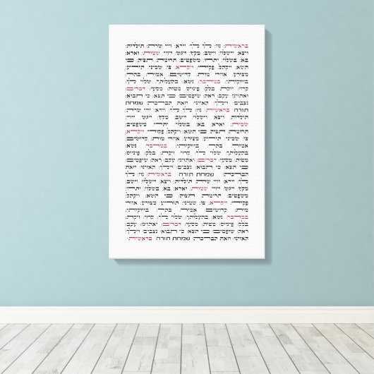 Simchat Torah - Hebreeuwse Parshiot Cyclus Joodse Canvas Afdruk (Insitu (Houten vloer))