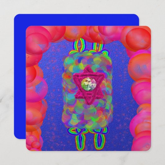 Simchat Torah Shmini Atzeret bubbels sukkah Torah Kaart (Voorkant / Achterkant)