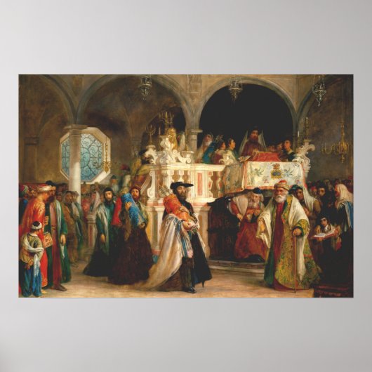 Simchat Torah van Solomon Hart - Circa 1850 Poster (Voorkant)