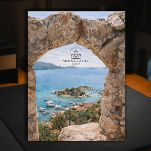 Simena Kasteel, Antalya, Turkije Waterverf Briefkaart
