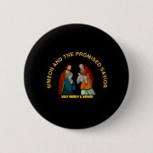 SIMEON AND THE PROMISED SAVIOR RONDE BUTTON 5,7 CM (Voorkant)