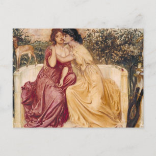 Simeon en Solomon Sappho en Erinna in een tuin Briefkaart