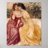 Simeon en Solomon Sappho en Erinna in een tuin Poster (Voorkant)