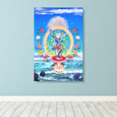 Simhamukha, leeuwenhoofd wijsheid Dakini Canvas Afdruk (Insitu (Houten vloer))