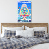 Simhamukha, leeuwenhoofd wijsheid Dakini Canvas Afdruk (Insitu (Slaapkamer))