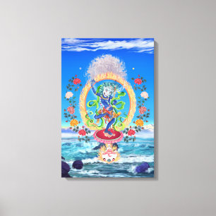 Simhamukha, leeuwenhoofd wijsheid Dakini Canvas Afdruk