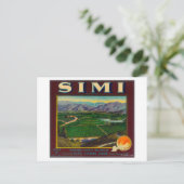 Simi Oranje LabelSanta Susana, CA Feestdagenkaart (Staand voorkant)