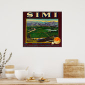 Simi Oranje LabelSanta Susana, CA Poster (Keuken)