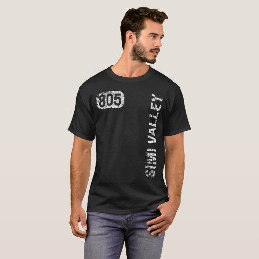 Simi Valley California 805 Area Code  Retro T-shirt (Voorkant volledig)