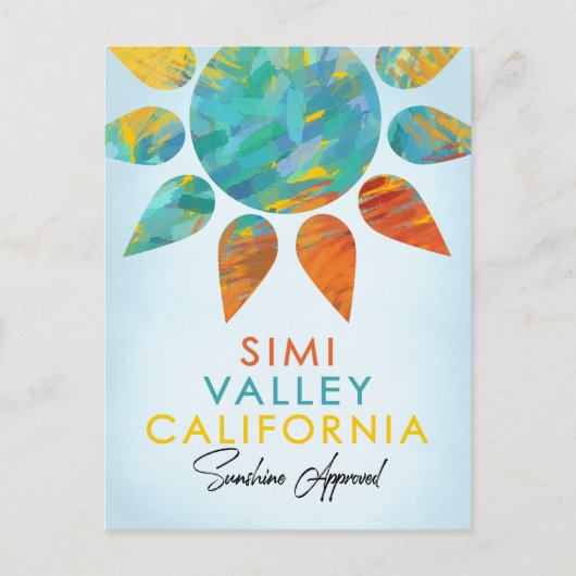 Simi Valley California Sunshine Travel Briefkaart (Voorkant)
