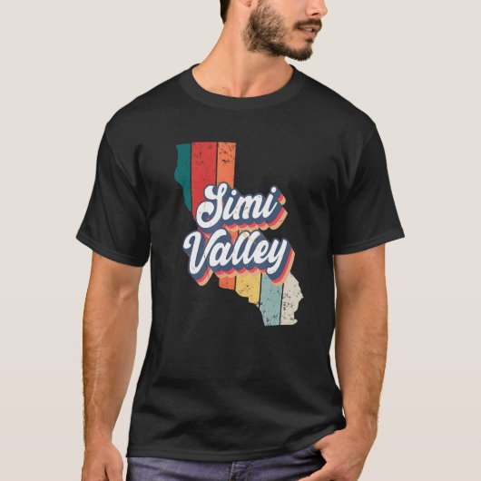 Simi Valley City Retro Hometown California T-shirt (Voorkant)