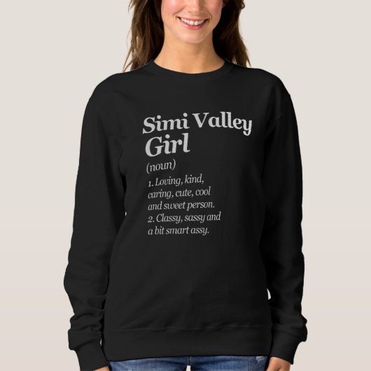 Simi Valley Girl Definitie California CA Humor Trui (Voorkant)