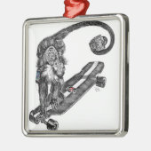 Simian Selfie Art Metalen Ornament (Links)