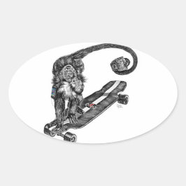 Simian Selfie Art Ovale Sticker