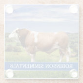 Simmental Bull in Pasture Glazen Onderzetter (Achterkant)