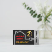 Simmering Zilveren Elektrische Thuisschakeling Visitekaartje (Staand voorkant)