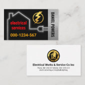 Simmering Zilveren Elektrische Thuisschakeling Visitekaartje (Voorkant / Achterkant)