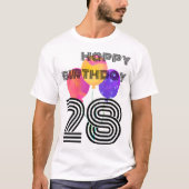 Simmi mode Happy 28th Birthday T-shirt (Voorkant)