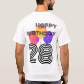 Simmi mode Happy 28th Birthday T-shirt (Achterkant)