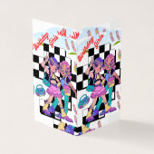 simmi mode verjaardagsmeisjes gevouwen kaart (Buitenkant)