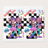 simmi mode verjaardagsmeisjes gevouwen kaart (Buitenkant ongevouwen)