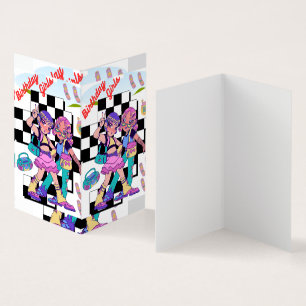 simmi mode verjaardagsmeisjes gevouwen kaart