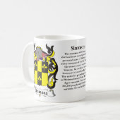 Simmons Family Coat of Arms Mok (Voorkant links)