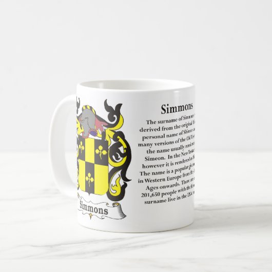Simmons Family Coat of Arms Mok (Voorkant links)