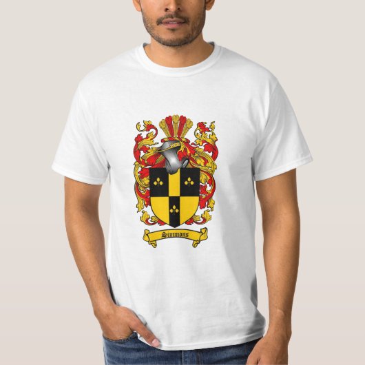Simmons Family Crest - Simmons Coat of Arms T-shirt (Voorkant)