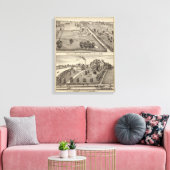 Simmon's Prairie Boerderij, Kenosha Water Cure Canvas Afdruk (Insitu (Woonkamer))