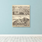 Simmon's Prairie Boerderij, Kenosha Water Cure Canvas Afdruk (Insitu (Houten vloer))