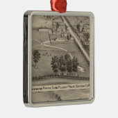 Simmon's Prairie Boerderij, Kenosha Water Cure Metalen Ornament (Rechts)