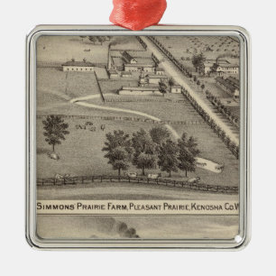 Simmon's Prairie Boerderij, Kenosha Water Cure Metalen Ornament