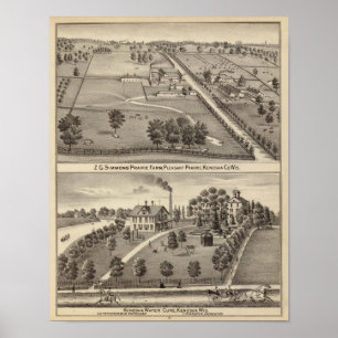 Simmon's Prairie Boerderij, Kenosha Water Cure Poster