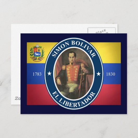 Simon Bolivar Briefkaart (Voorkant / Achterkant)