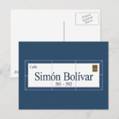 Simon Bolivar, het Teken van de Straat, Sucre, Briefkaart (Voorkant / Achterkant)